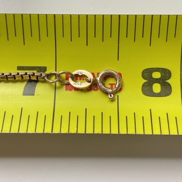 💛 Vintage 10k Yellow Gold Box Chain Bracelet - Picture 4 of 6